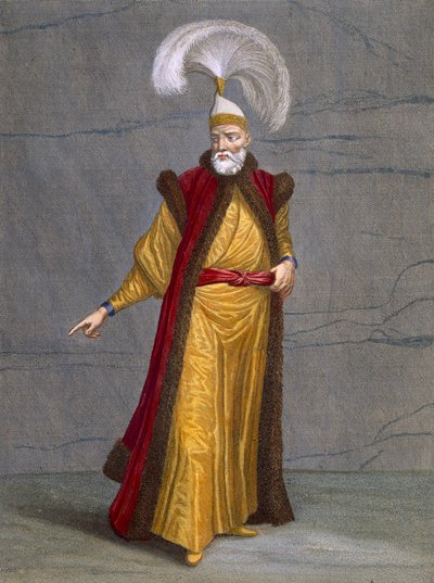 ジェラールスコティン（1671-1716）、1707-08（着色された彫刻 作： Jean Baptiste Vanmour